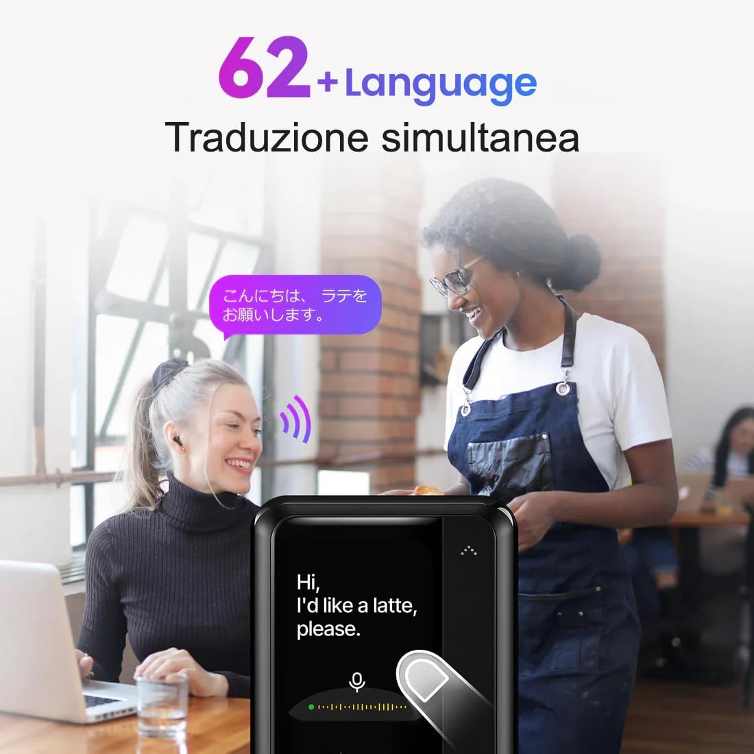 Ikko Active Buds TWS AI Smart Wireless Headphones: Headphones with Noise Cancellation, Bluetooth Connection, Instant Translator Function, 4G Dual Sim, WiFi, Up to 30 Hours of Battery Life, ChatGPT