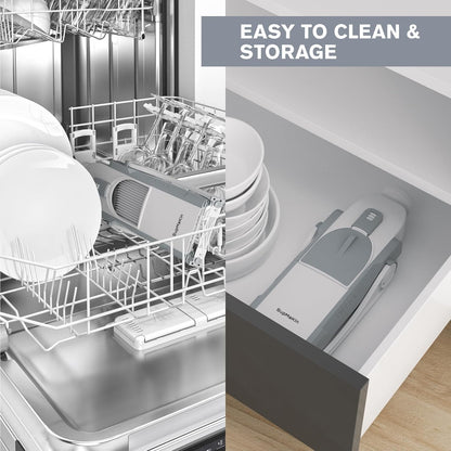 SupMaKin Euroshopping Kitchen Mandolin Safety Slicer Manual Multifunction All Vegetable Cutter Stainless Steel Blade, Julienne, Cubes, Carrot Fried Potato Slicer, Carrot Slicer, Grey