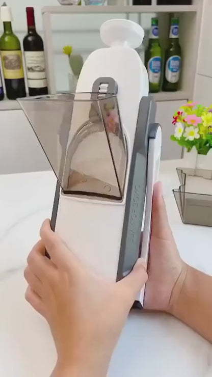 SupMaKin Euroshopping Kitchen Mandolin Safety Slicer Manual Multifunction All Vegetable Cutter Stainless Steel Blade, Julienne, Cubes, Carrot Fried Potato Slicer, Carrot Slicer, Grey